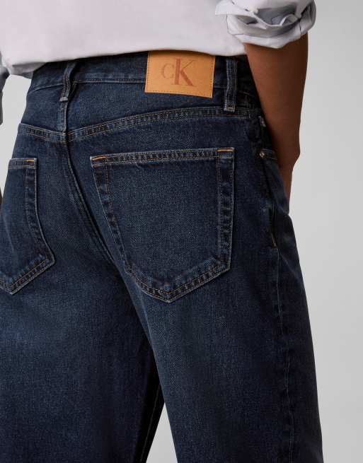 Calvin Klein Jeans - Jeans dritti comodi lavaggio blu medio, 4 di 5