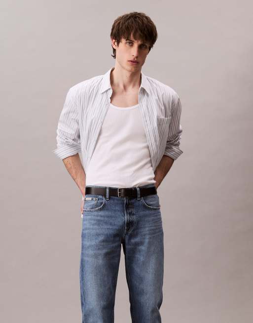 Calvin Klein Jeans - Jeans dritti stile anni '90 blu medio, 5 di 5