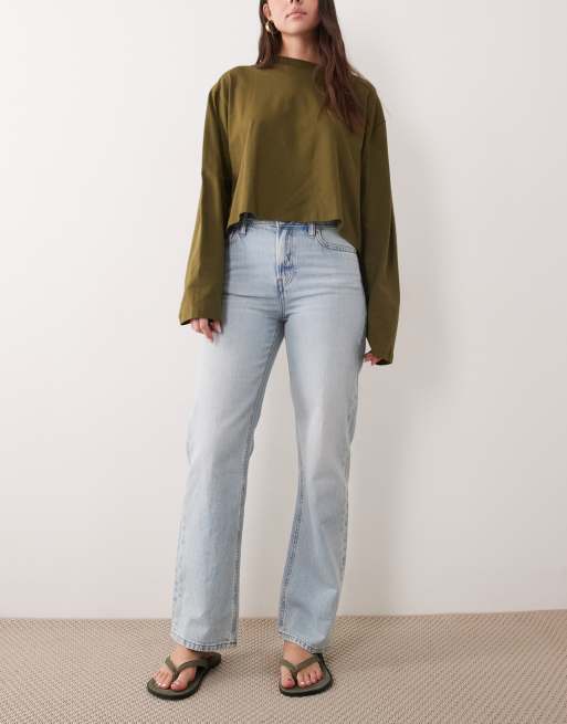Calvin Klein Jeans - Jeans dritti stile anni '90 blu stone wash, 4 di 7