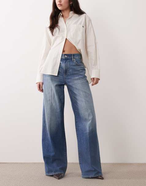 Calvin Klein Jeans – Jeans in Blau mit Vintage-Optik und weitem Bein - view 1