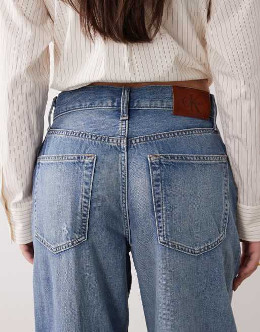 Calvin Klein Jeans – Jeans in Blau mit Vintage-Optik und weitem Bein, 4 von 5