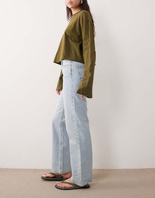 Calvin Klein Jeans – Jeans in blauer Stone-Waschung im 90er-Stil mit geradem Schnitt, 5 von 7