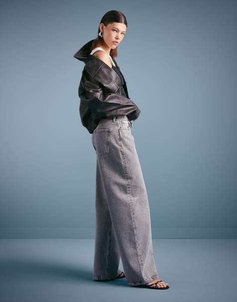 Calvin Klein Jeans – Jeans in grauer Tönung mit weitem Bein - view 1