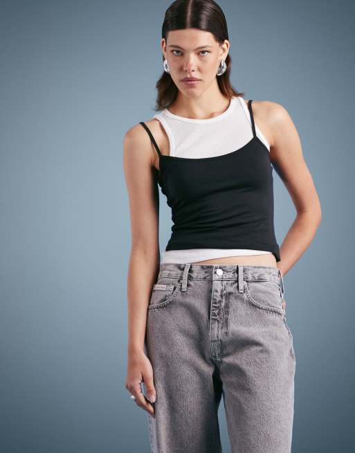 Calvin Klein Jeans – Jeans in grauer Tönung mit weitem Bein, 5 von 5