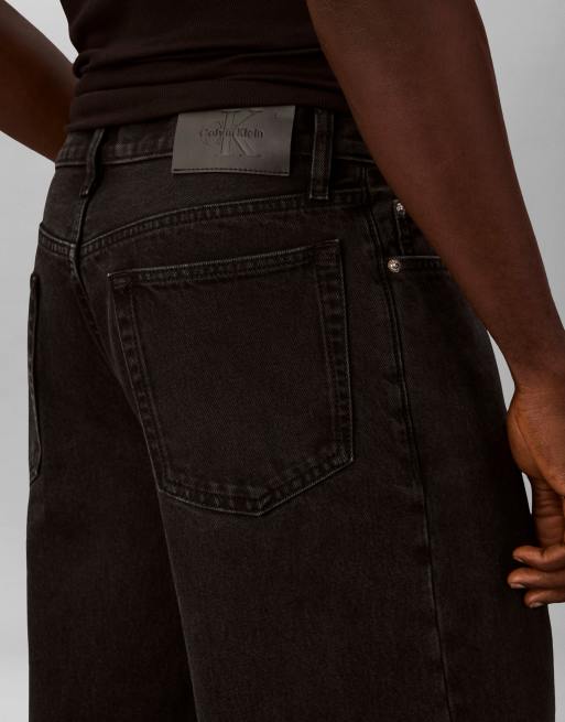 Calvin Klein Jeans – Jeans in Schwarz mit abgerundetem Beinschnitt, 4 von 4