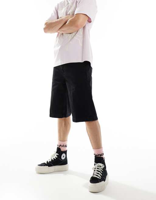 Calvin Klein Jeans – Jeans-Jorts in Schwarz