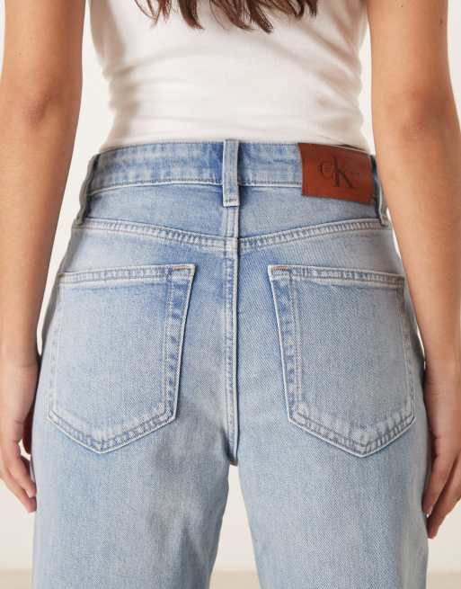 Calvin Klein Jeans - Jeans med høj talje og lige ben i blå vask, 5 af 5