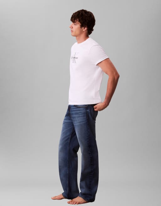 Calvin Klein Jeans - Jeans med lige ben i mellemblå vask i 90'er-stil, 3 af 5