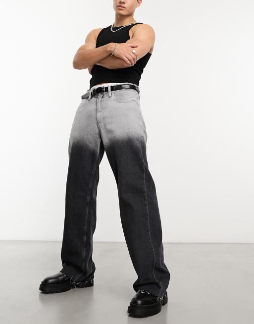 Calvin Klein Jeans - Jeans met rechte pijpen in zwart ombre-dye, exclusief bij ASOS