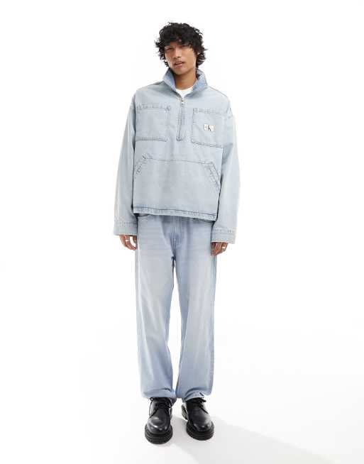 Calvin Klein Jeans – Jeans-Schlupfjacke in heller Waschung, 4 von 4