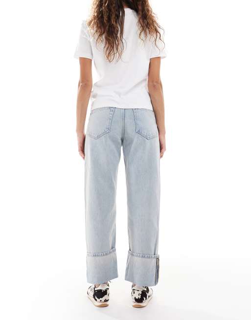 Calvin Klein Jeans - Jeans vestibilità comoda lavaggio candeggiato con risvolto, 2 di 5