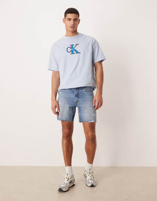 Calvin Klein Jeans – Jeansshorts in verwaschenem Mittelblau, 2 von 5