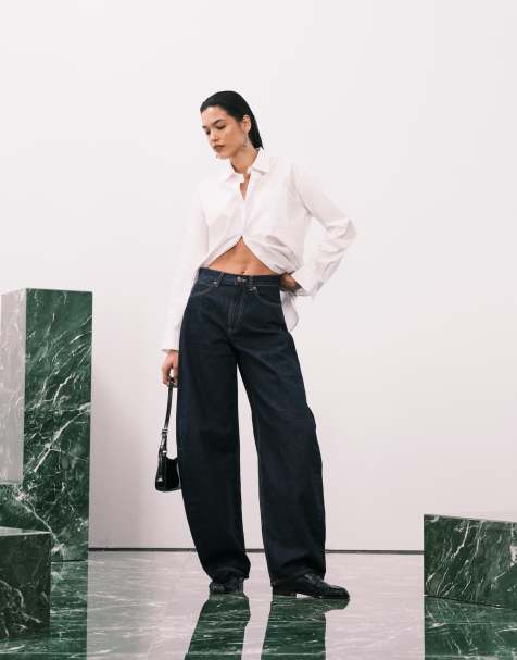 Calvin Klein Jeans – Jeansy z ekstremalnie baryłkowymi nogawkami w kolorze indygo - view 1