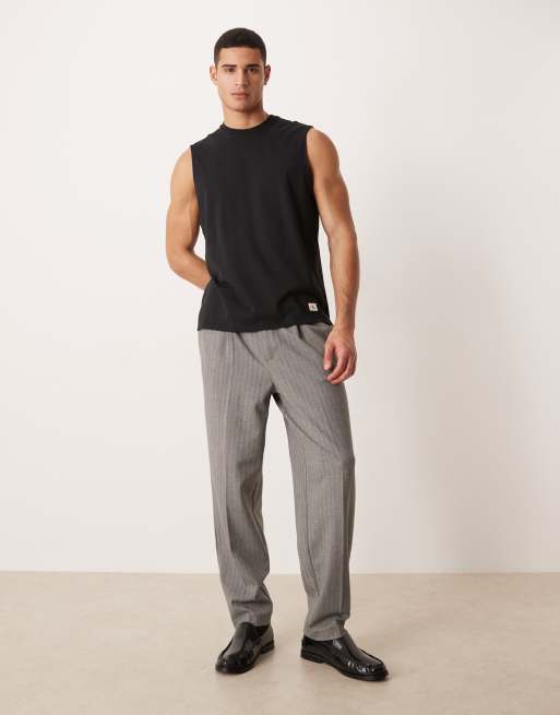 Calvin Klein Jeans jersey badge muscle singlet in black, 2 of 5