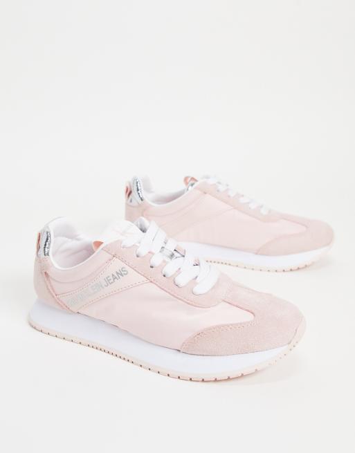 Calvin Klein Jeans jill runner trainers in pink ASOS