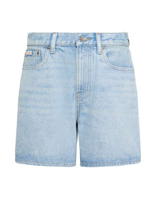 Calvin Klein Jeans – Jorts in hellblauer Waschung mit hohem Bund und A-Linien-Schnitt, 5 von 5