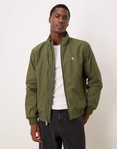 Calvin Klein Jeans – Kakifärgad, vadderad harrington-jacka i ripstop - view 1