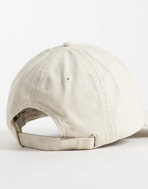 Calvin Klein Jeans – Kappe aus Canvas in Creme mit ausgefranstem Logo, 3 von 3