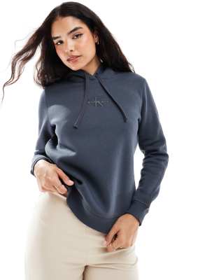 Calvin Klein Jeans - Kapuzenpullover in Marineblau mit Monogramm-Schwarz