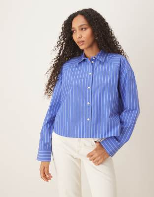 Calvin Klein Jeans - Kastenförmiges Hemd in Blau mit Streifen