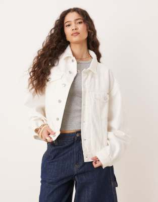 Calvin Klein Jeans - Kastige Jeansjacke in Weiß