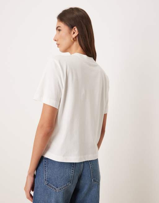 Calvin Klein Jeans – Kastiges T-Shirt in Weiß mit Logo-Grafikprint, 4 von 4