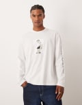 [Calvin Klein Jeans] Calvin Klein Jeans Kate Moss long sleeve print tee in white Chest 44 WHITE