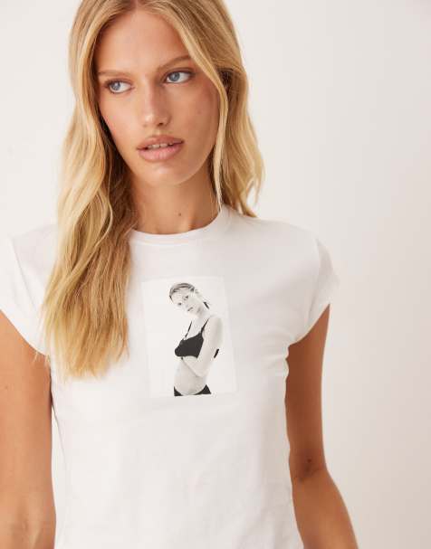 Calvin Klein Jeans Kate Moss print baby t-shirt in white - view 1