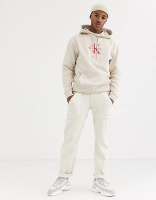 calvin klein beige hoodie