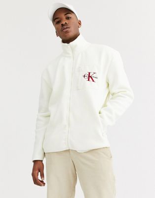 Calvin Klein Jeans – Khakis Capsule – Gräddvit fleecejacka