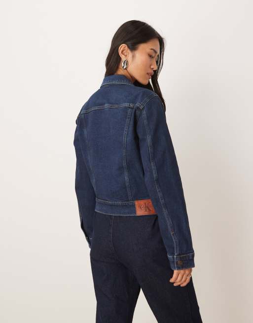 Calvin Klein Jeans - Klassiek denim truckerjack in donkerblauw, 2 van 4