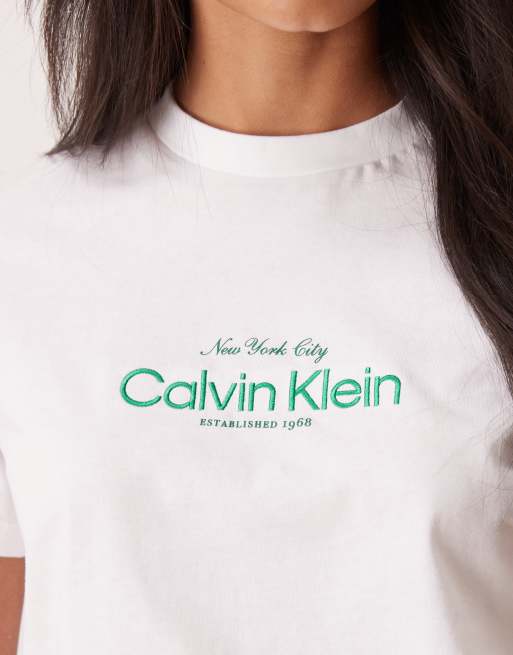 Calvin Klein Jeans - Klassiek T-shirt met logo in wit, 3 van 4