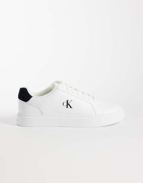 Calvin Klein Jeans - Klassieke lage sneakers van echt leer met cupzool in wit - view 1