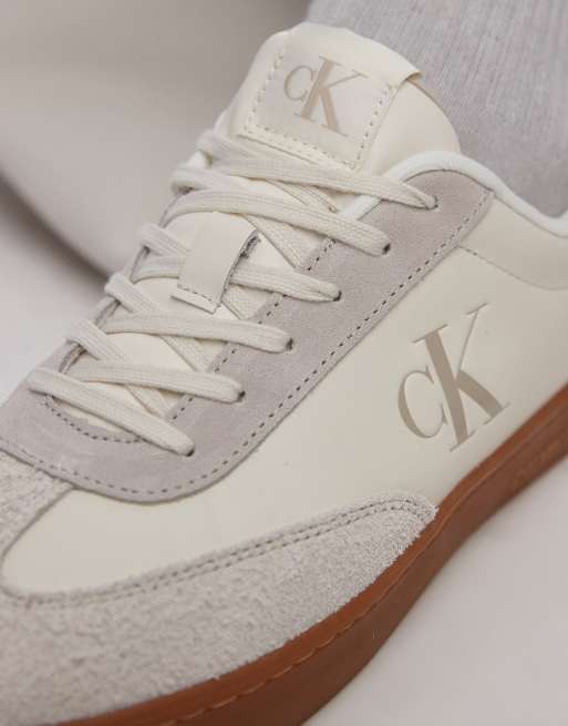 Calvin Klein Jeans - Klassieke sneakers met rubberen cupzool in gebroken wit, 4 van 5