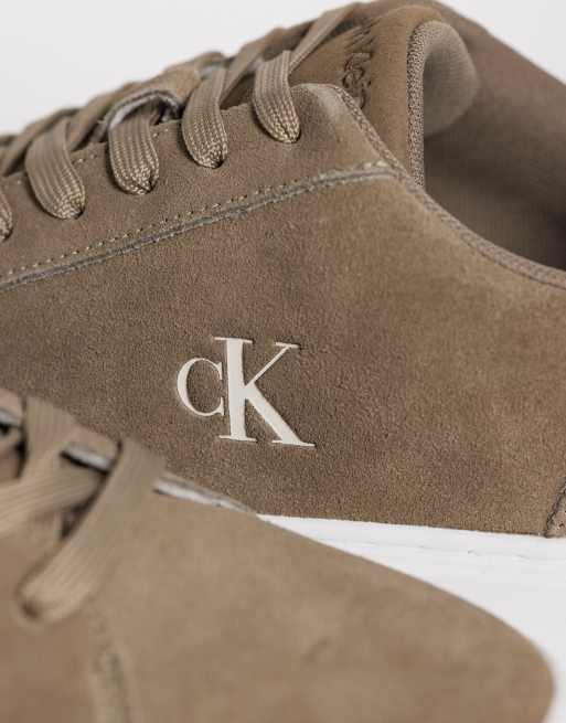 Calvin Klein Jeans - Klassieke sneakers van echt suède met cupzool in taupe, 4 van 5