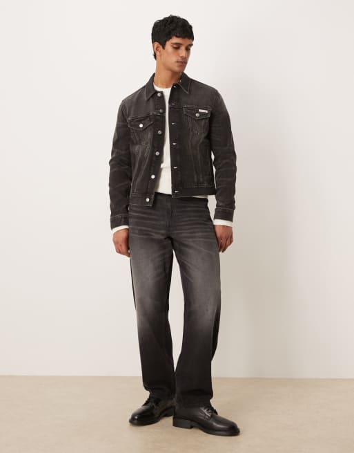 Calvin Klein Jeans – Klassische Jeansjacke in verwaschenem Schwarz, 2 von 5