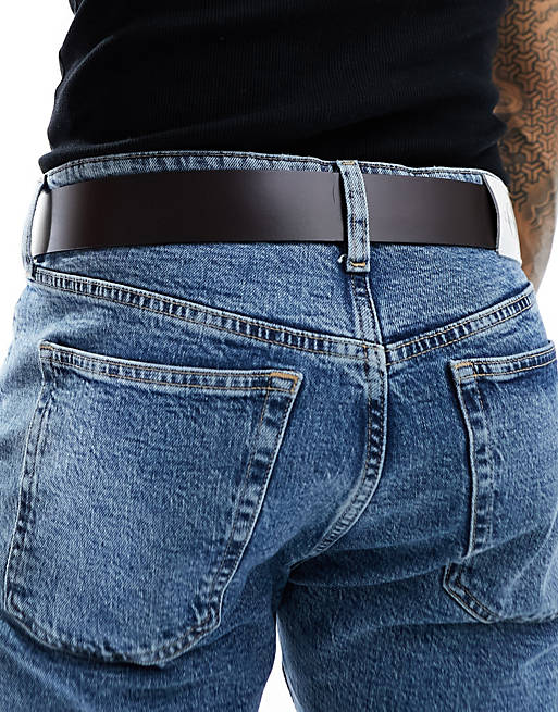 Calvin Klein Jeans – Klassischer Gürtel in Braun mit abgerundeter Schnalle,  38 mm | ASOS