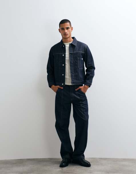 Calvin Klein Jeans klassisk denim truckerjacka i indigo blått - view 1
