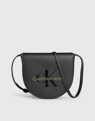 Calvin Klein Jeans Small Crossbody Wallet Bag in Black/Dark Juniper - ASOS Price Checker