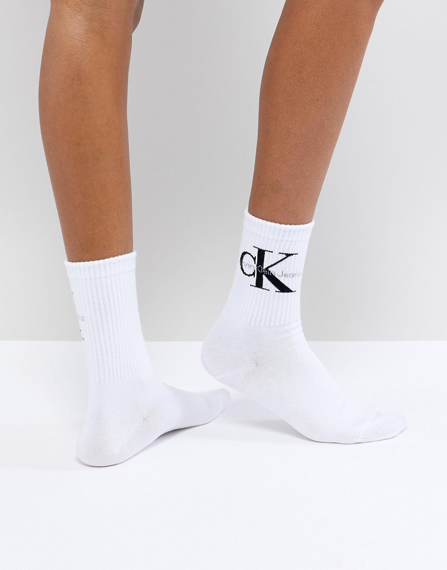 Calvin Klein Jeans - Korte sokken met logo-Wit