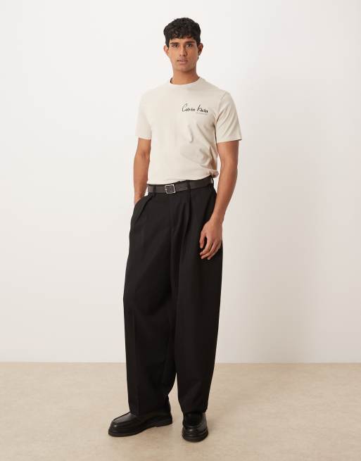 Calvin Klein Jeans – Kremowy T-shirt z grafiką, 2 z 5