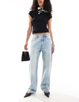 Calvin Klein Jeans - Kultige gerade Jeans im 90er-Stil in sonnengebleichter Waschung-Weiß