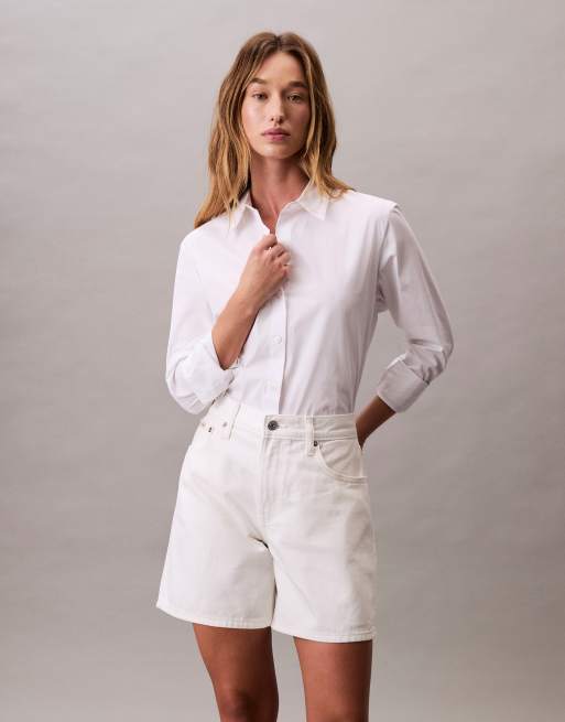 Calvin Klein Jeans – Kultige Jeansshorts im 90er-Stil in Weiß , 2 von 5