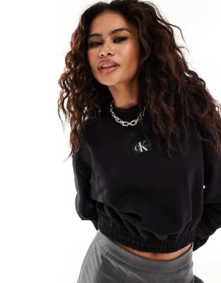 Calvin Klein Jeans - Kurzes Sweatshirt in Schwarz