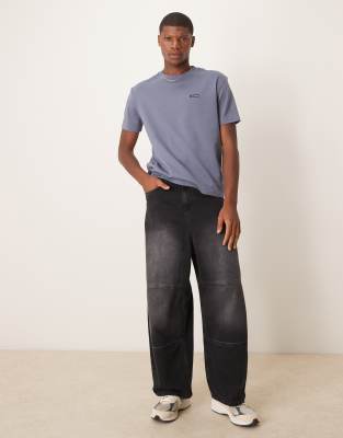 Calvin Klein Jeans Est.1978 Label Logo T-shirt In Gray