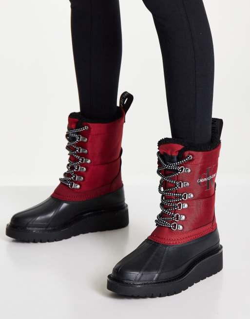 Calvin klein hot sale red boots