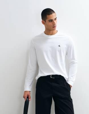 Calvin Klein Jeans Herren Weiß Longsleeve Easy Lv04rd247g Regular Fit - Bild 3