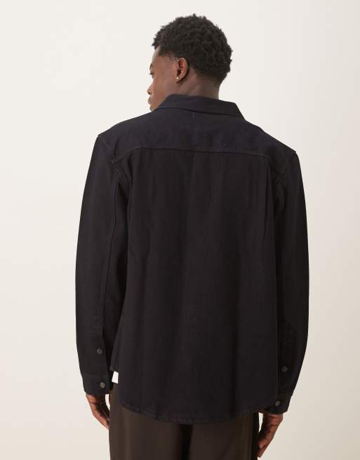 Calvin Klein Jeans – Lange Hemdjacke in Marineblau, 3 von 5
