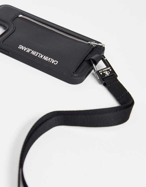 Calvin Klein Jeans lanyard and phone case set in black | ASOS