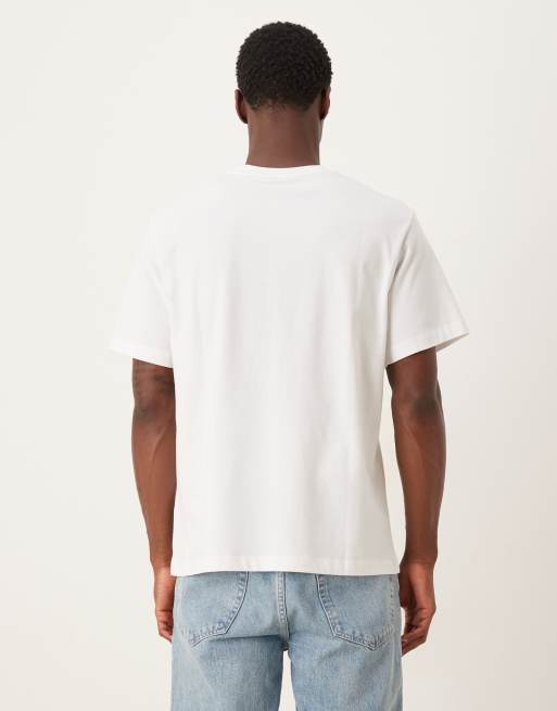 Calvin Klein Jeans large centre logo t-shirt in white, 3 of 5